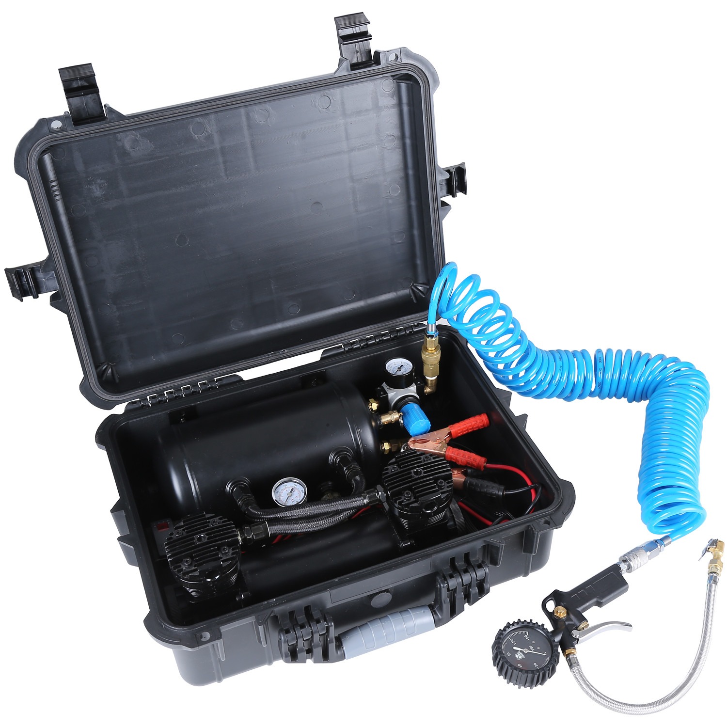 Quality Double Cylinder Dual Head Air Suspension Compressor Kit With Air Tank for sale