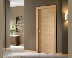 Quality Simple Plywood Flush Panel Wooden MDF Interior Doors For Hotel Break Resistance for sale