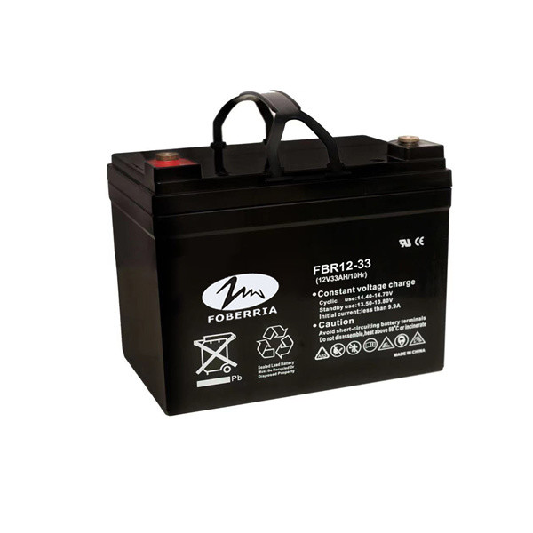 Quality Golf Carts Sealed Vrla 12v 33ah UPS Lead Acid Battery For Solar System for sale