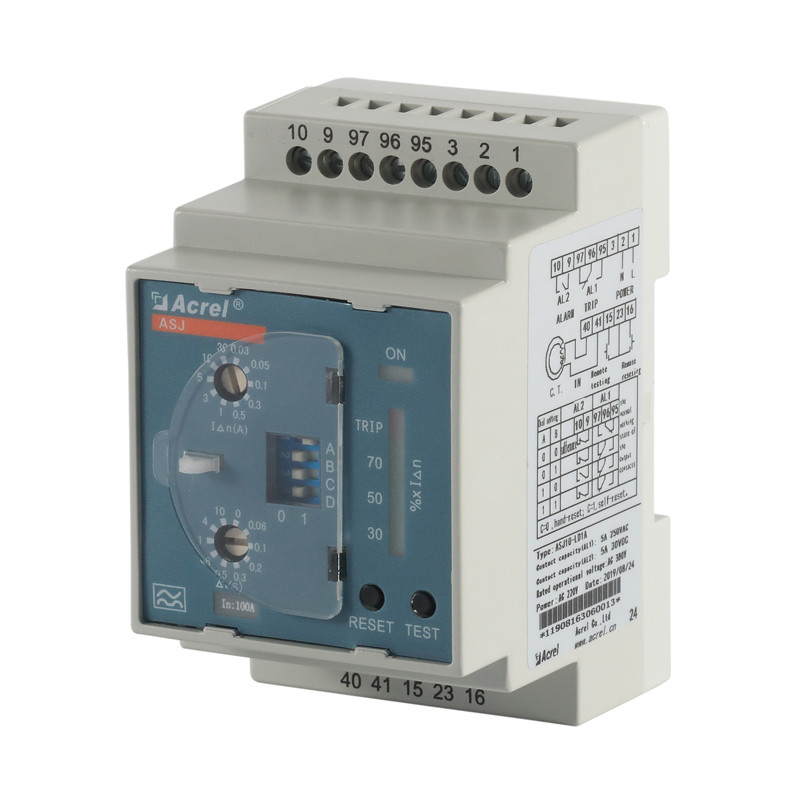 Quality Three Phase Accuracy Class 1.5 Residual Current Relay ASJ10-LD1A for sale