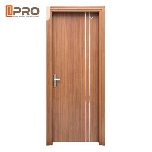 Quality Soundproof Glass MDF Wooden Door / Interior Room Door Enviromental - Friendly for sale