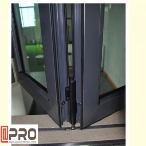 Quality Dark Grey Contemporary Aluminium Windows , Ventilation Bifold Kitchen Window Bi folded sliding door shower bi fold door for sale