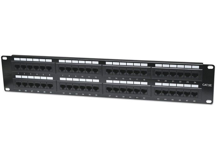 Quality RJ45 Connector Network Rack Patch Panel , CAT5E Server Cabinet Patch Panel for sale
