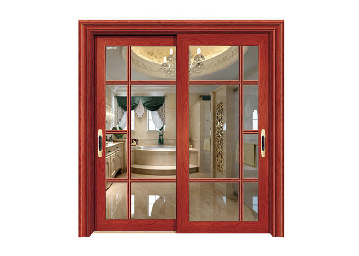 Quality Powder Coated Single Flush Aluminum Window Door With Bar Between The Glasses for sale