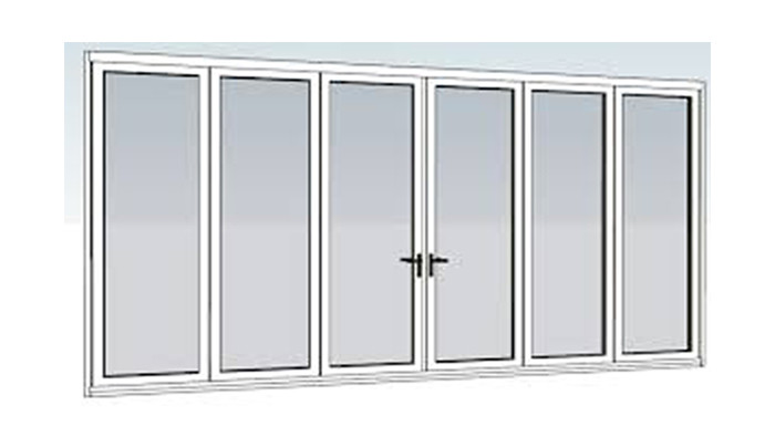 Triple Glass Black Aluminium Bi Folding Doors / Aluminium Fold Up Doors 5mm