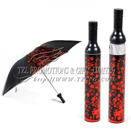Quality Gift Wine Bottle Umbrellas, LOGO/OEM available folded Umbrella FD-B406 for sale
