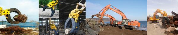 Q235B Excavator Grapples Korea Motor Rotating Rock Grapple