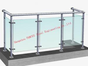 Quality Spigot Bracket Outdoor Glass Balustrade Toughenend Glass Railing Handrail for sale