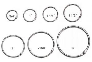 Quality metal nickel Loose leaf rings,book ring,binder book rings,hinged snap ring for for sale