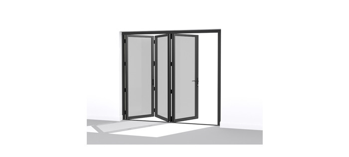 Luxury Aluminium Folding Sliding Doors , Big Grey Aluminium Bifold Doors