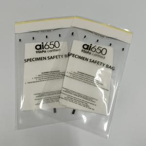 Quality Custom Biohazard Specimen Packaging Ziplock Bag Waterproof for sale