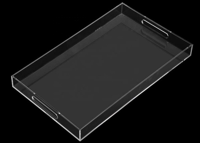 Quality Plexiglass Clear Custom Acrylic Fabrication Acrylic Perspex Tray With Handles for sale