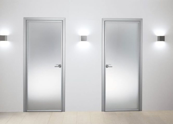 European Standard Toilet Aluminium Swing Door , Soundproof Grey Aluminium French Doors