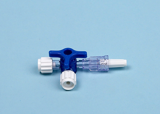 Quality Three Way Stopcock Medical Consumables PVC Infusion Injection White Blue for sale