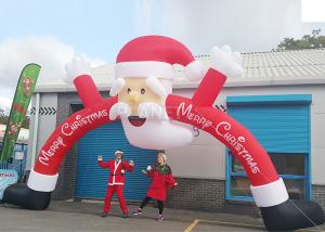 Quality Santa Claus Christmas Inflatable Archway 210 D Oxford Cloth For Outdoor Event for sale