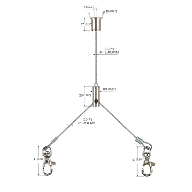 Quality Y Type Nickel Plated Brass Art Cable Hanging And Picture Hanging System YW86021 for sale