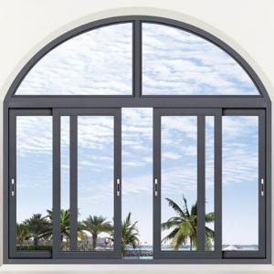 Quality Insulated Clear Double Glass Window Thermal Broken Aluminium Sliding Window for sale
