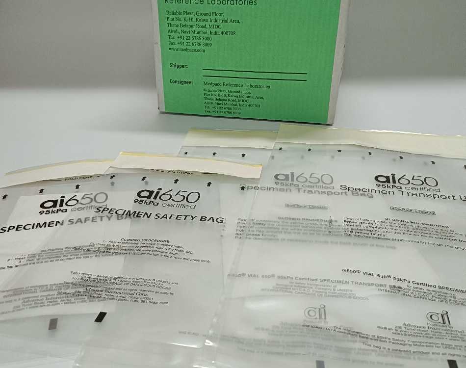 Quality Biological 95kpa Specimen Transport Bag 100% LDPE Plastic Type for sale