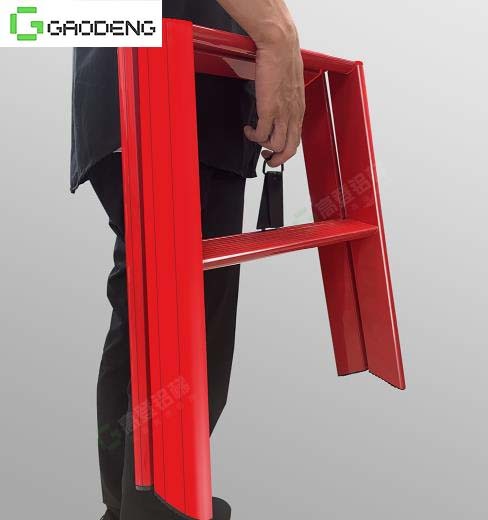 Quality Two Steps Wooden Aluminum Ladder 1.1 Mm Thickness PVC Plastic Foot Mats for sale