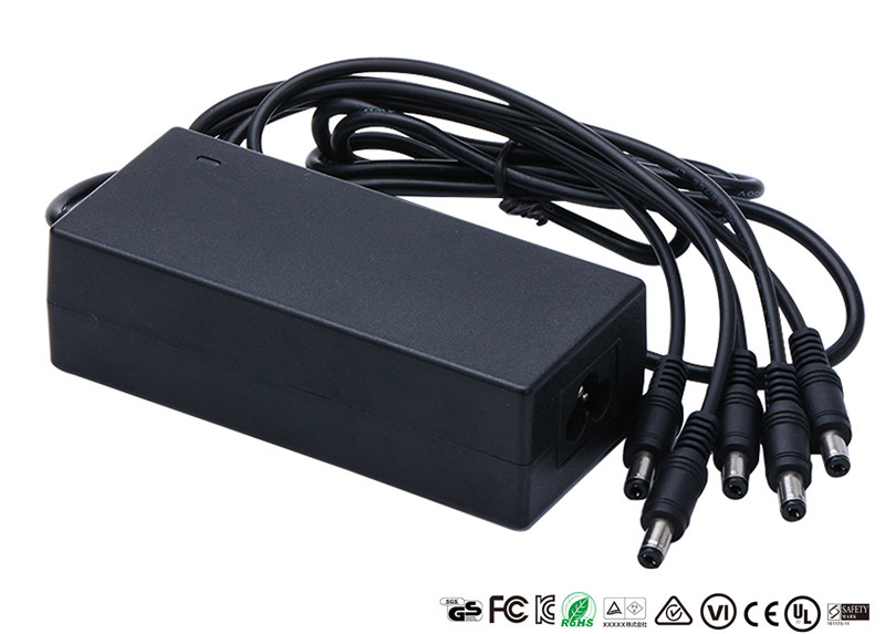 Quality DOE VI 12V Power Adapter 4A 48W UL Approved With 5 Ways Splitter Cable for sale