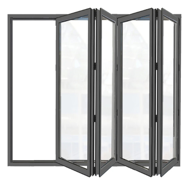 Quality Commercial Patio Aluminum Folding Door Double Tempered Glass for sale