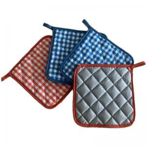 Quality New Design Multi Color Grid Cotton Cloth Hot Pad Holders For Kitchen Cooking for sale