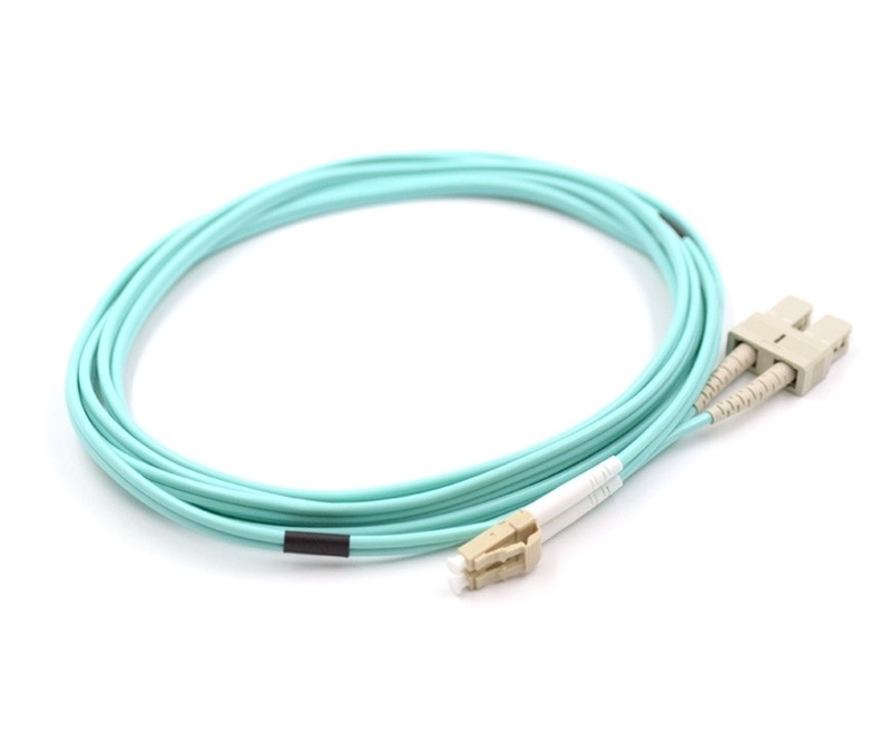 Quality 10 Feet OM4 Fiber Optic Patch Cable ST To LC Duplex Plenum Armored PVC Material for sale