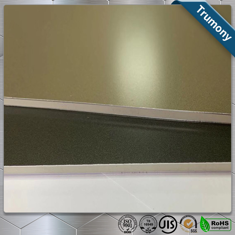 Quality Golden Scrub Aluminum Flat Plate Based On PE Layer Decoration Building for sale