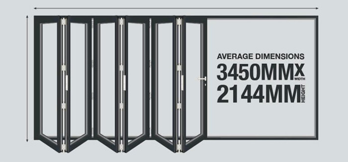 Long Life Span Aluminium Folding Doors For Exterior Customized Extrusion Thickness