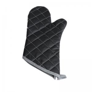 Quality Black Quilted Flame Retardant Coating fire Resistant Kitchen Oven Mitt for sale