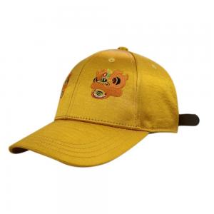 Quality Beautiful Yellow Satin Baseball Cap , City Sport Caps For Sun Protection for sale