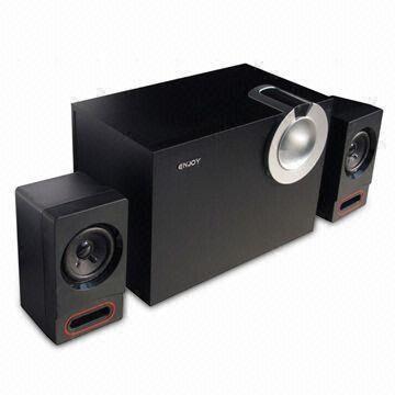 Quality 2.1 Computer Speaker with Wooden Subwoofer and Plastic Satellites, Mellow and Clear Timbre for sale