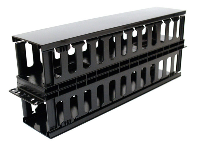Quality Plastic Dual Sided Finger Duct Cable Management , Horizontal Rack Mount Brush Panel for sale