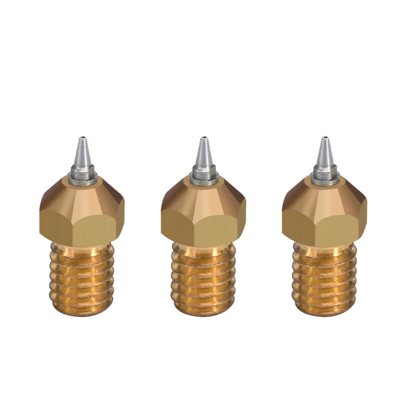 Quality Removable M6 Threaded 0.3mm 0.5mm E3D Brass Nozzle Stainless Steel for sale
