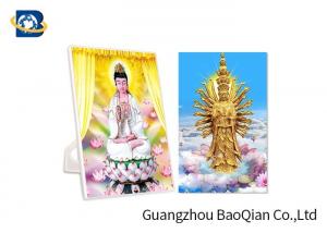 Quality Pantone Color PP 3D Lenticular Postcards For Greeting / Buddhism Card for sale