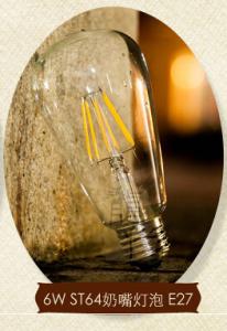 Quality 8W Edison ST64 C35 A60 LED Filament Bulb Candle Light E27 360 degree dimmable for sale