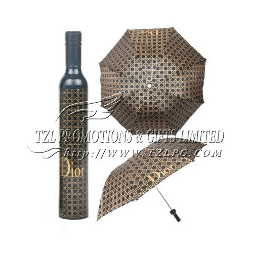 Quality Gifts Wine Bottle Umbrellas for promotion, LOGO/OEM available folded Umbrella FD-B410 for sale