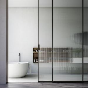 Quality Bathroom Double Aluminum Sliding Glass Doors Soundproof 5mm+12A+5mm for sale