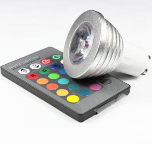Quality 3W RGB LED COB Spotlights bulbs RGB led remote controller lathe aluminum housing GU10 E27 for sale