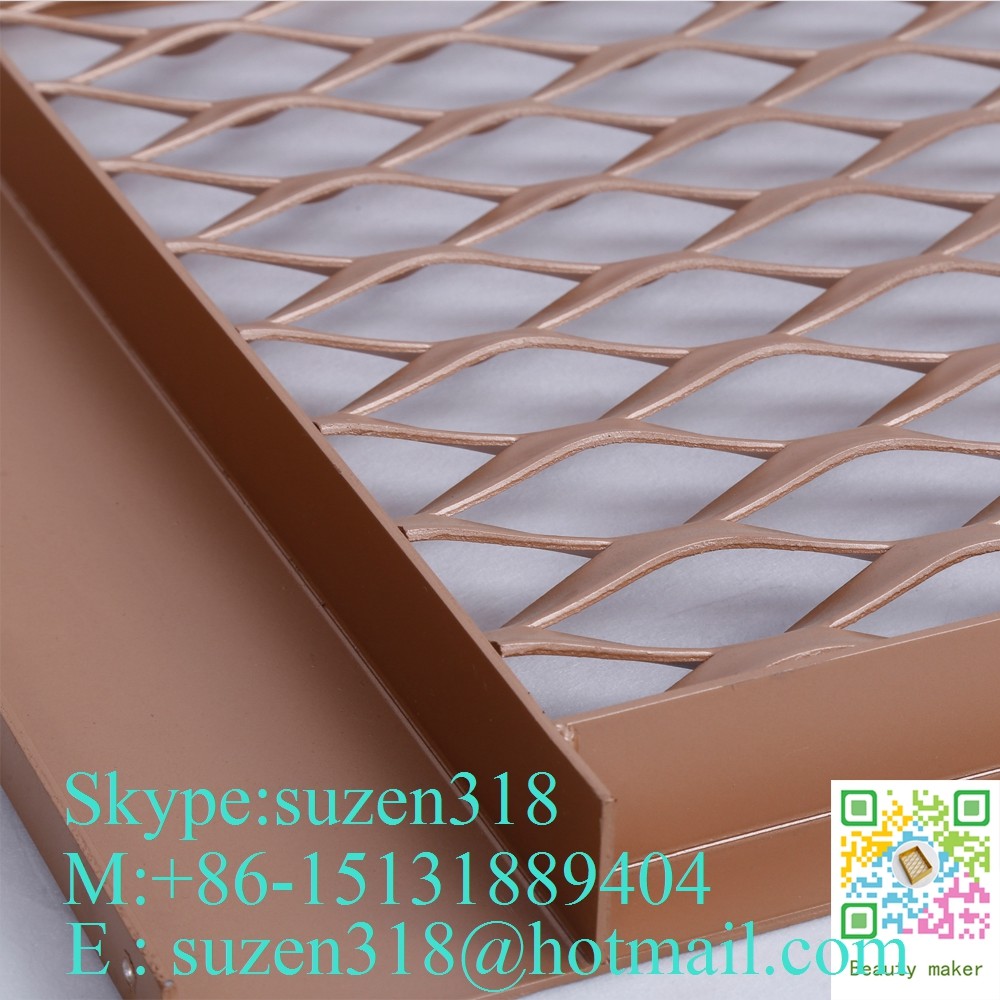 Quality anodized bronze aluminum diamond hole expanded sheet for decoration for sale