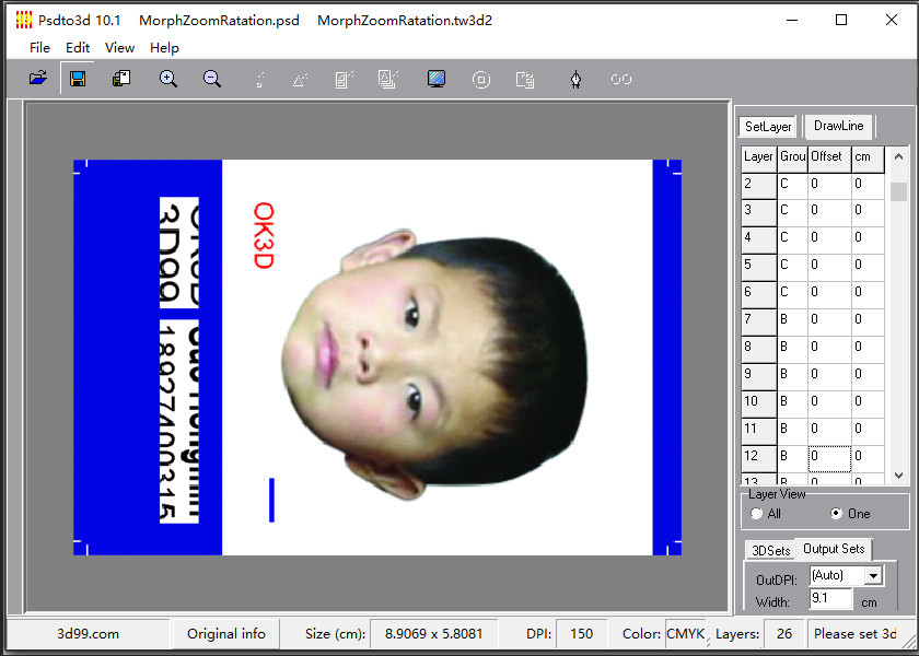 Quality OK3D 3d printing design advanced lenticular software 3D Photo Magic Lenticular Software Lenticular 3D software for sale