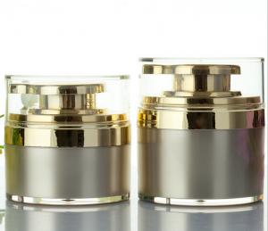 Quality Luxury Shiny Gold Empty Plastic Cosmetics Cream Jars 15g 30g 50g for sale