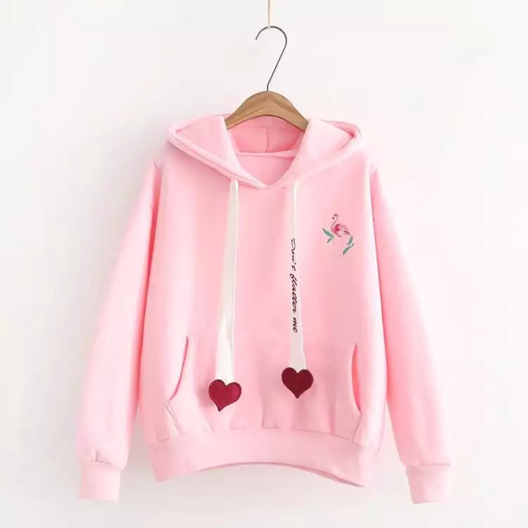 Quality Knitted Fabric Women'S Oversized Pullover Hoodies Embroidered Custom for sale