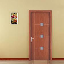 Quality PVC Membrane MDF Flush Interior Door With Glass Eco - Friendly Paint for sale
