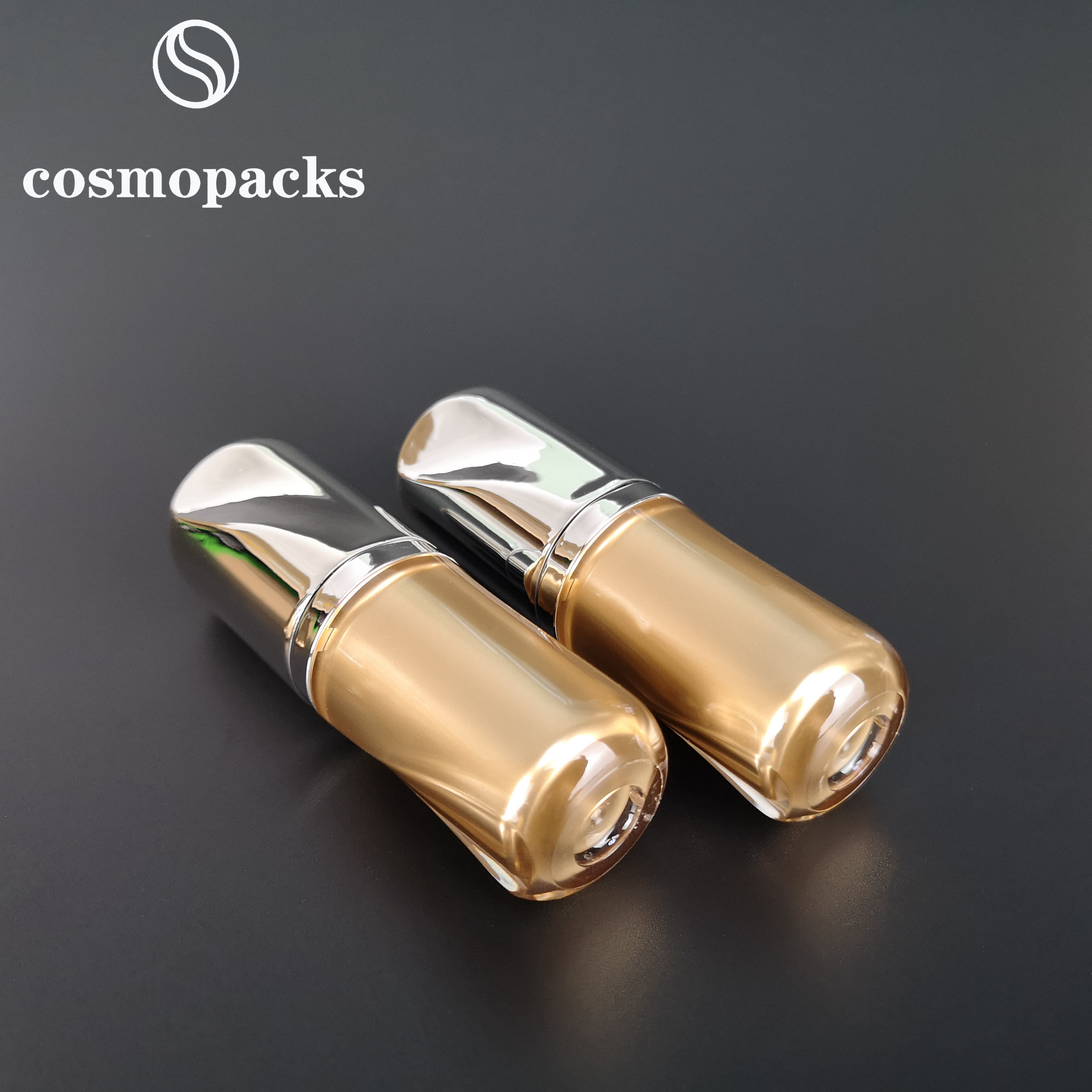 Quality 15ml 0.5oz Acrylic Gold Dropper Plastic Lotion Bottles For Essential Oil for sale