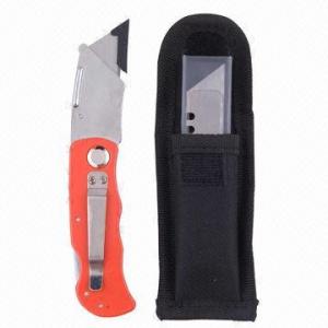 Quality Folding Utility Knife with Pouch, Safety Lock for sale