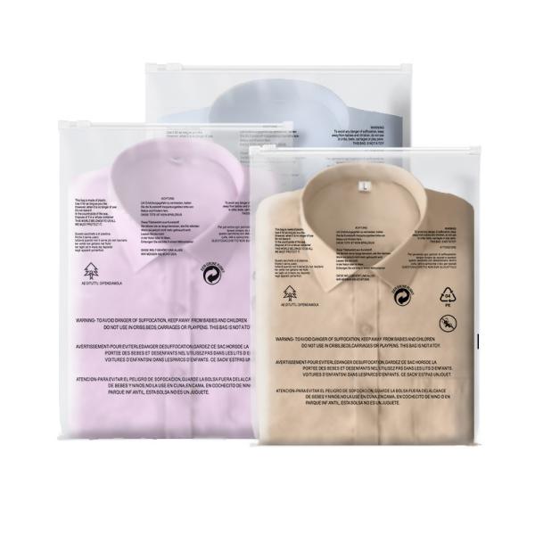 Custom Logo Clothing Plastic Frosted Clear Poly Zipper Zip Bags With Suffocation
