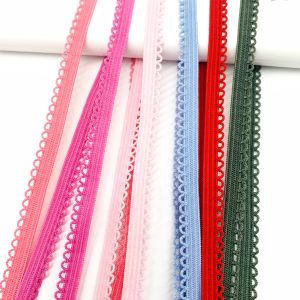 Factory high quality picot teeth edge nylon spandex soft elastic for underwear