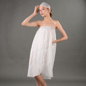 Beauty Sauna Massage Disposable Pink Spa Robes Dress Strapless