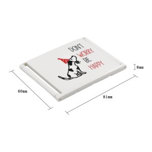 Handheld Glowing Makeup Mirror Mini Beauty Foldable Mirror Plastic Triple-Side